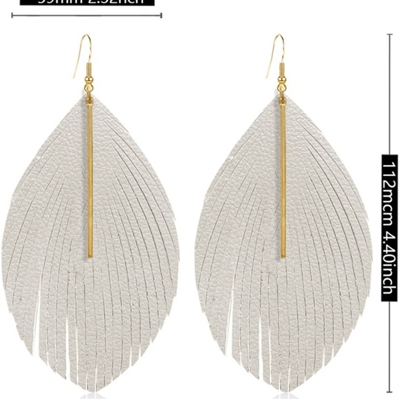 ✨NWT Fringe Leather Earrings ✨Hand Crafted ✨Artisan!✨ - Picture 3 of 4